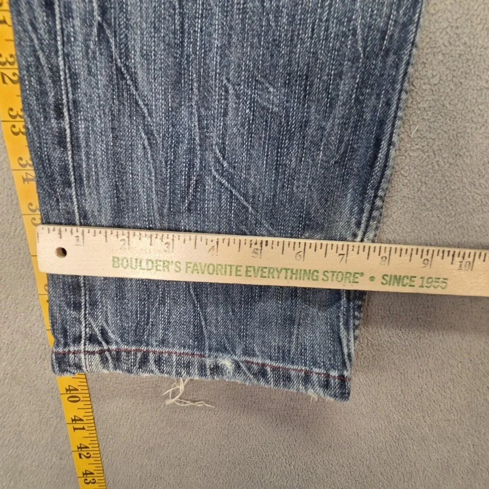Levis 501 Jeans Mens Selvedge Blue Straight Whiskers Altered Hem‎ Fits 30x29